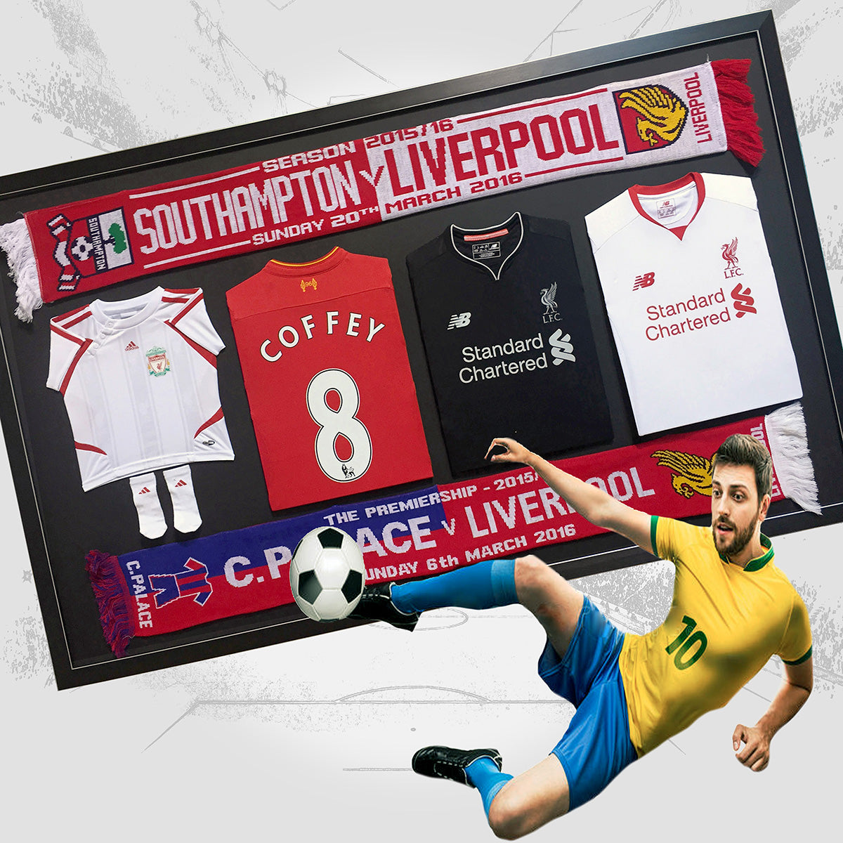 Quadruple Jersey Sports Framing - for a kids bedroom.