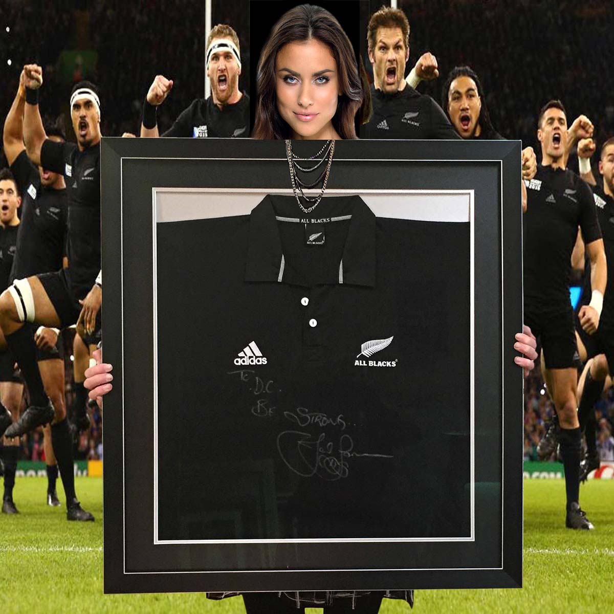 Jonah Lomu signed Jersey Frame- a very unique and valuable jersey