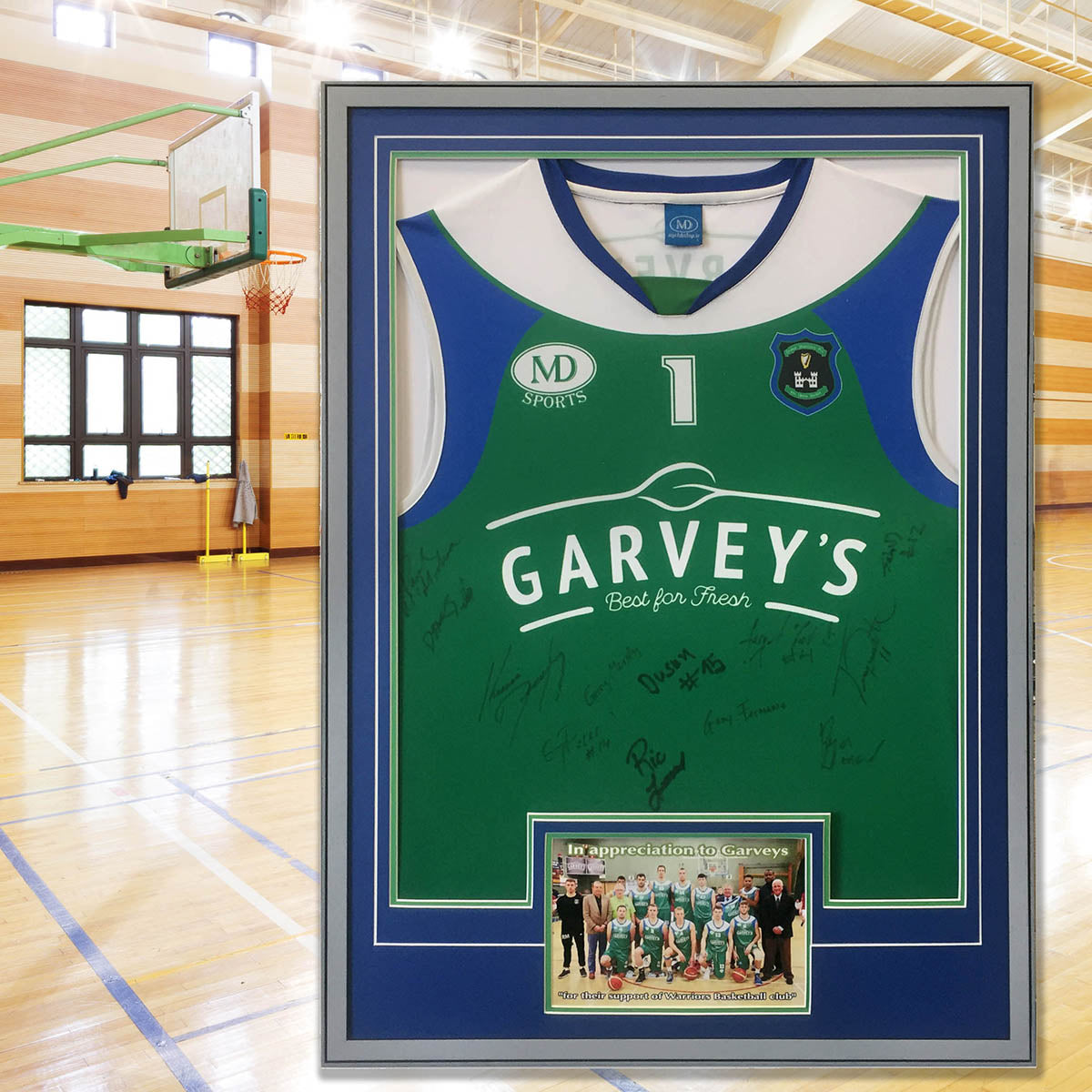Basketball jersey frame - with photo plus captioning