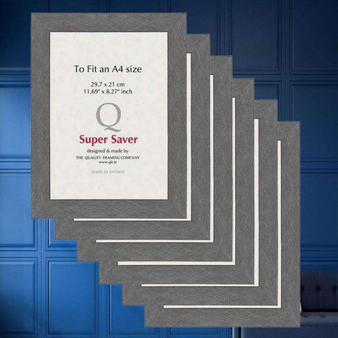 Silver Brushed 40mm Picture Frame I 6 Pack - The Quality Framing Company & Imaging Services