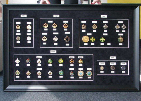 Black Suedette Sports Medals Frame - The Quality Framing Company & Imaging Services