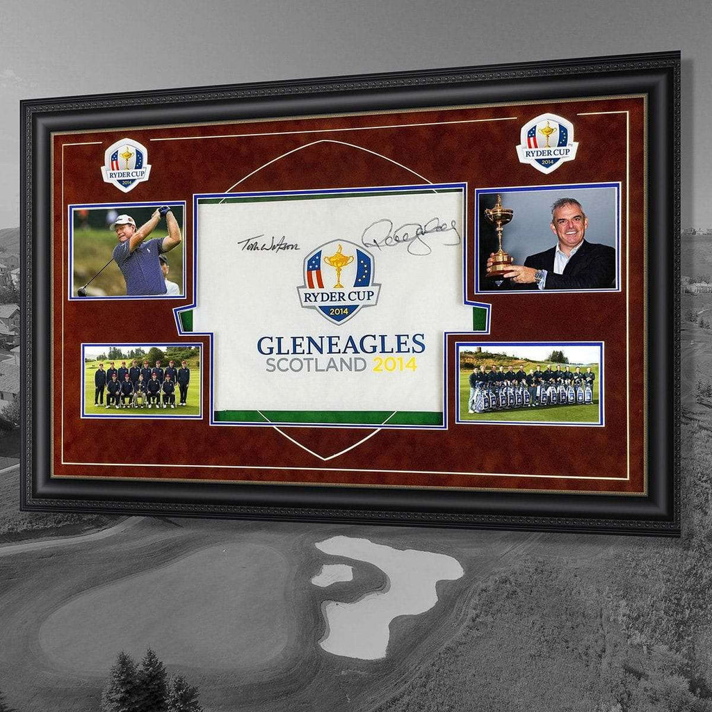 The 2014 Ryder Cup Flags Signed by captains Watson & McGinley - The Quality Framing Company & Imaging Services