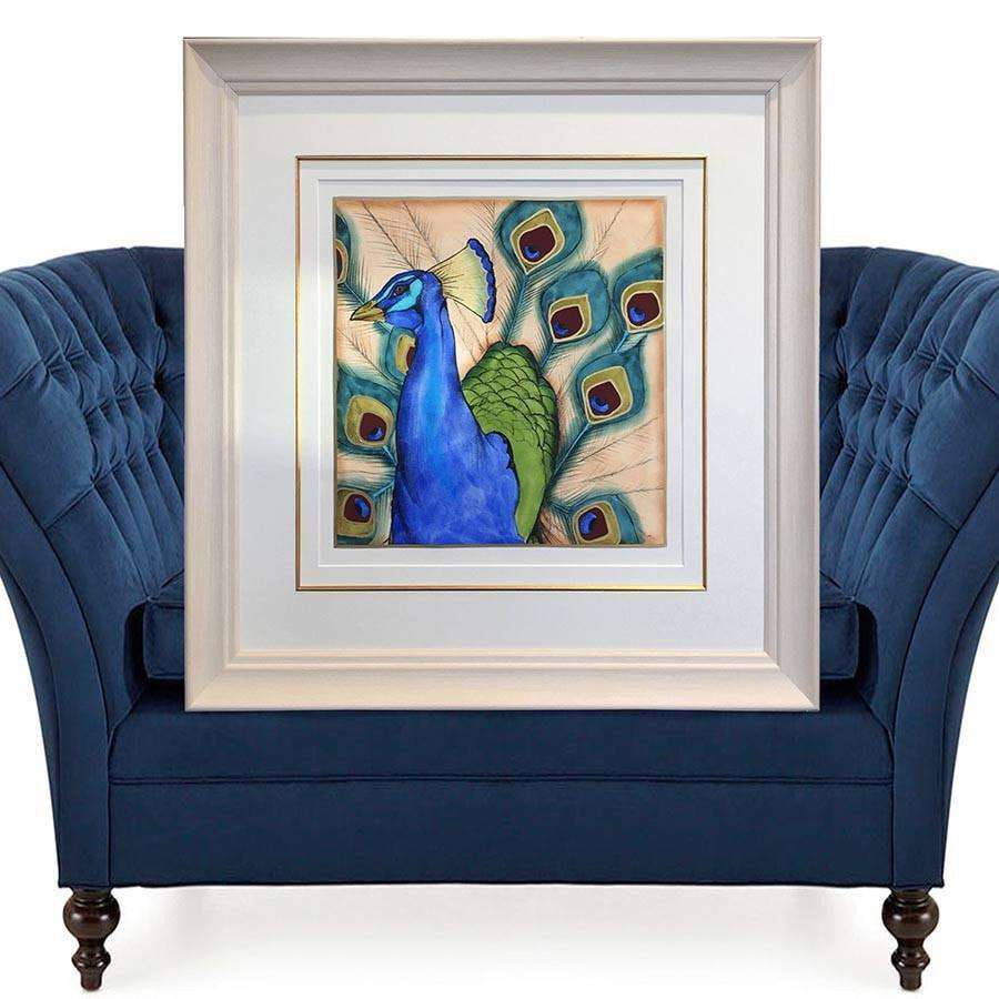 Blue Peacock (Embellished Print) - The Quality Framing Company & Imaging Services