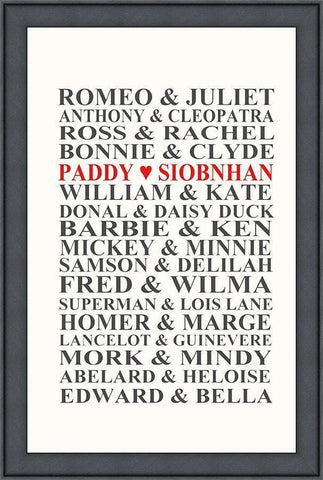 Famous Lovers Print - The Quality Framing Company & Imaging Services