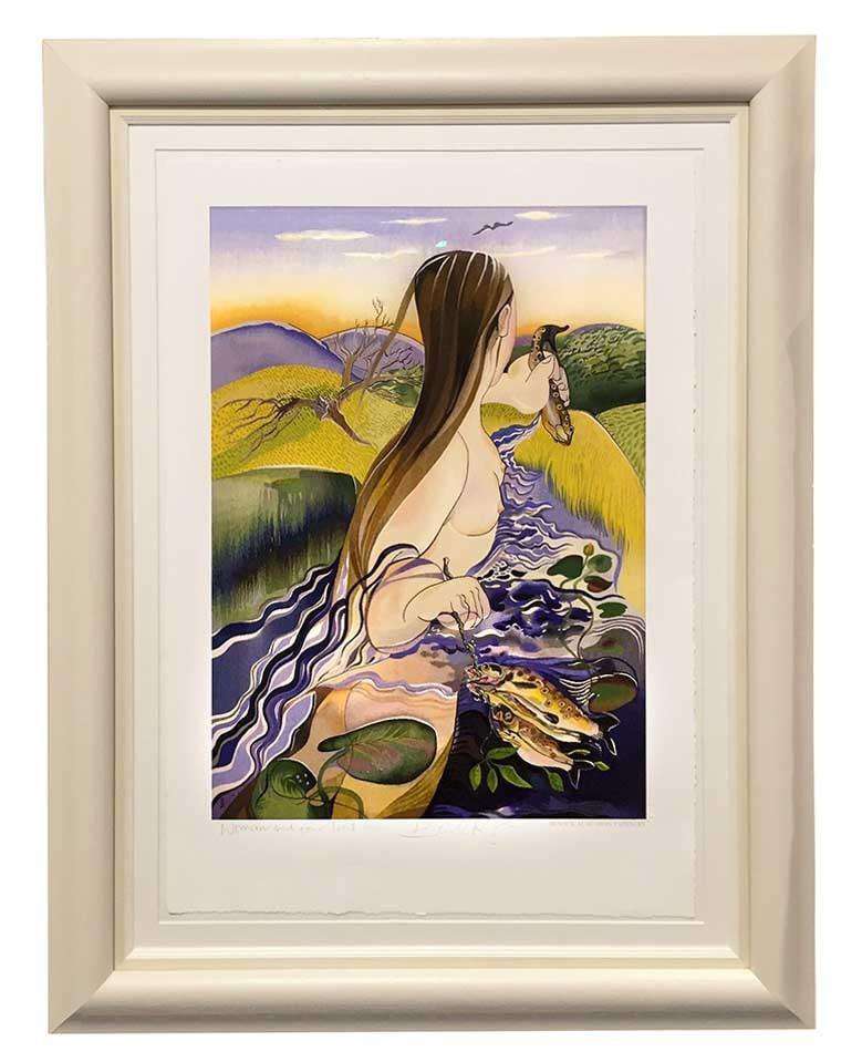 Woman and Four Trout by Pauline Bewick - The Quality Framing Company & Imaging Services